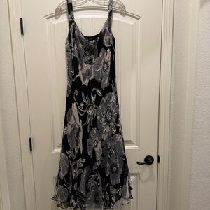 Whimsigoth Y2K black white floral maxi
